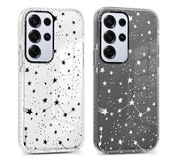 Xylota 2 Pièces Coque pour Samsung Galaxy S25 Ultra 5G 6,8", Transparente Étui avec Aesthetic Motif Stern Dessin, Mince TPU Bumper Souple Silicone Housse Clair Antichoc Protection Case Cover