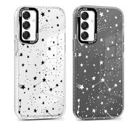 Xylota 2 x Coque pour Samsung Galaxy A16 5G 6,7", Transparente Étui avec Aesthetic Motif Stern Dessin, Ultra Mince TPU Bumper Souple Silicone Housse Clair Antichoc Protection Case Filles Femmes Cover