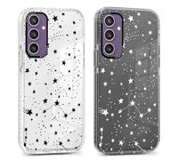 Xylota 2 x Coque pour Samsung Galaxy S23 FE 6,4", Transparente Étui avec Aesthetic Motif Stern Dessin, Ultra Mince TPU Bumper Souple Silicone Housse Clair Antichoc Protection Case Filles Femmes Cover