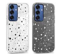 Xylota 2 x Coque pour Samsung Galaxy S25 5G 6,2", Transparente Étui avec Aesthetic Motif Stern Dessin, Ultra Mince TPU Bumper Souple Silicone Housse Clair Antichoc Protection Case Filles Femmes Cover