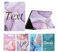 Xylota Tablet Coque Personnalisée pour iPad Air 2 9,7" 2014 A1566/A1567, Personnalisable Texte DIY Étui de Protection Cuir PU Housse Aesthetic Design Cuir Flip Housse Support Etui de Tablet, Marmor