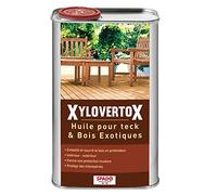 XYLOVERTOX - Huile pour teck & bois exotiques - Nourrit protège et entretient le bois - Huile 100% naturelle - Incolore - 1 L - Fabriqué en France