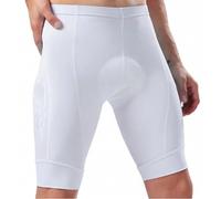 XYLRSMH Short Cycliste Homme Cuissard de Cyclisme Blanc avec Poignets coupés, Collant de Cyclisme for VTT, Tissu de vélo avec Coussin en Gel 9D, Bas élastique Cuissard Homme(White nobib,XL)