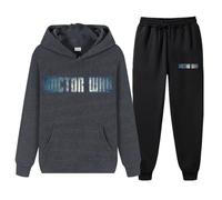 XYMCX Survêtement à capuche pour homme Doctor Who, survêtement 2 pièces à manches longues, jogging décontracté, tenue chaude d'automne et d'hiver avec poche à cordon,Dark Gray-3x_l