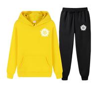 XYMCX Survêtement pour homme, ensemble complet pour Supernatural, sweat à capuche à manches longues et pantalon de survêtement, ensemble 2 pièces décontracté, survêtement ensembles,Yellow-x_l