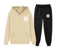 XYMCX Survêtement pour homme, ensemble complet pour Supernatural, sweat à capuche à manches longues et pantalon de survêtement, ensemble 2 pièces décontracté, survêtement ensembles,Khaki-x_l