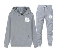 XYMCX Survêtement pour homme, ensemble complet pour Supernatural, sweat à capuche à manches longues et pantalon de survêtement, ensemble 2 pièces décontracté, survêtement ensembles,Gray-x_l