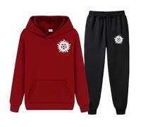 XYMCX Survêtement pour homme, ensemble complet pour Supernatural, sweat à capuche à manches longues et pantalon de survêtement, ensemble 2 pièces décontracté, survêtement ensembles,Wine Red-x_l