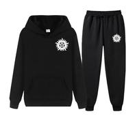 XYMCX Survêtement pour homme, ensemble complet pour Supernatural, sweat à capuche à manches longues et pantalon de survêtement, ensemble 2 pièces décontracté, survêtement ensembles,Black-x_l