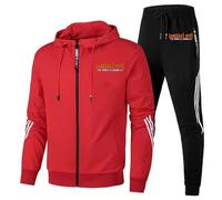 XYMCX Veste à capuche et jogging pour homme pour Resident, pantalon de survêtement et sweat pour Evil, ensemble de sport décontracté pour Umbrella, survêtements d'hiver chauds kangourou,Red-l