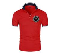 XYMJT T-Shirt Homme Polo pour Pink Floyd Imprimé Rugby T-Shirts Revers Polos Sport Manches Courtes Golf Tennis Hauts - Cadeau Adolescent-Red||4XL