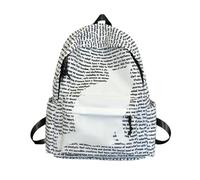 XYNM Cartable Garcon Primaire Sac À Dos avec des Lettres D'ordinateur Résistant l'eau La Mode Et Décontractée pour Les Élèves du Secondaire Junior Senior-Blanc