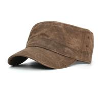 XYNM Casquettes de Baseball Coup Coton en Toile Cire Men Cadet Étanche -Brun Foncé-réglable 56-59 Cm