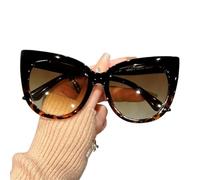 XYNM Lunettes de Soleil Rétro Grand Oeil Chat Femmes, Uv400 Cadre Ombres Plage