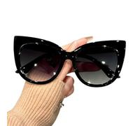 XYNM Lunettes de Soleil Rétro Grand Oeil Chat Femmes, Uv400 Cadre Ombres Plage