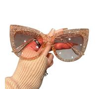 XYNM Lunettes de Soleil Rétro Grand Oeil Chat Femmes, Uv400 Cadre Ombres Plage