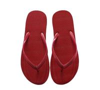 XYNM Pantoufles de couleur unie, antidérapantes, loisirs, couple, femmes, été, plage, extérieur, tongs respirantes, Rouge, 35.5 EU