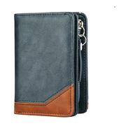 XYNM Portefeuille Homme Hommes De Grande Capacité Courte avec Poche À Fermeture Éclair PU Cuir Vintage pour Mens Bourse Portable Embrayage Léger Portable-Blue