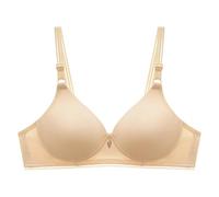 XYNM Soutien Gorge sans Armature Soutien-Gorge À Crochet Deux Rangées De Fils Fins, Style Petit Buste pour Femmes Âgées D'âge Moyen, Vêtements Quotidiens Printemps Et D'été-Beige Clair-Tasse 40 90a