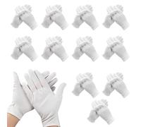 Xynovate 12 Paires de Gants Hydratants en Coton Blanc, Gants Protection l'eczéma pour Peau Sèche et Sensible, Gants de Travail Minces Contre Névrodermite pour Mains Sèches