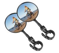 Xynovate 2 Pièces Rétroviseur Vélo, 360° Réglable Retroviseur Trotinette Electrique, Rond HD Miroir pour Le vélo de Route de Montagne Moto Bicyclette