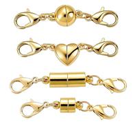 Xynovate 4Pcs Magnétique Fermoir à Homard, Fermoir Aimanté pour Bracelet, Prolongateur de Bijoux Magnétique Verrouillable pour Bijoux Collier DIY, Fabrication de Bijoux