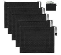 Xynovate 5Pcs Pochette Document Zippée A5, PVC Document Dossier, Pochettes de Dépôt Bancaire, Ranger Papiers Petits Objets des Fournitures, Cosmétiques et Accessoires de Voyage Etc
