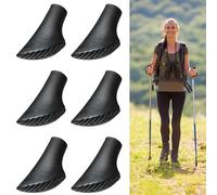 Xynovate 6 Pièces Embout Bâtons Marche Nordique Caoutchouc Baton Marche, Embouts Antidérapants de Canne de Marche pour Asphalte Tampon pour Bâtons de Trekking