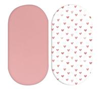 Xynovate Lot de 2 Draps Housse pour Poussette, Draps Housse Bebe Microfibre Respirante, Mousseline de Coton, Doux, pour Poussette, Lit Berceau et Matelas (Pink)