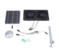 Xyntor 20W Solar Powered Dual Ventilation Fan Kit | Weatherproof Vent System for Chicken Coops/Greenhouses/Sheds | High Performance Solar Panel, Simple Installation