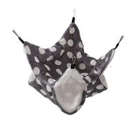 Xyntor 3 Layer Small Animal Hammock | Warm Soft Plush Sleeping Bag for Hamster/Ferret/Squirrel | Safe Hanging Bed with Metal Hook (Grise)