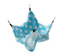 Xyntor 3 Layer Small Animal Hammock | Warm Soft Plush Sleeping Bag for Hamster/Ferret/Squirrel | Safe Hanging Bed with Metal Hook (Bleue)