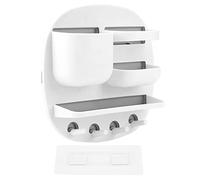 Xyntor Adhesive Wall Mount Storage Box | Enlarged Capacity for Remote Controls/Keys/Small Items | No - Tool Installation, PP & PS Material | Organizer for Bedroom, Bathroom (Blanche)