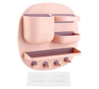 Xyntor Adhesive Wall Mount Storage Box | Enlarged Capacity for Remote Controls/Keys/Small Items | No - Tool Installation, PP & PS Material | Organizer for Bedroom, Bathroom (Rose)