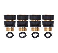 Xyntor Brass Garden Hose Connector 3/4 inch | 4 Sets Quick Connect Fittings with Rubber Handle | No Leak Adapter for Watering Devices/Nozzles/Sprinklers