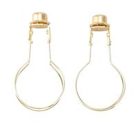 Xyntor Bulb Clip Adapter 2pcs | Non - Corrosive Metal Wire Clip On Lampshade Holder with Finial | Replacement for Table Lamp/Floor Lamp/Chandelier (Gold)
