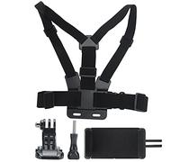 Xyntor Chest Mount for Action Camera & Phone | Adjustable J - Shaped Base for Immersive POV | Phone Clip Holder for Skiing/Mountain Cycling/Motorcycle | ABS Material, Sturdy Chest