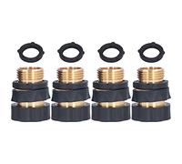 Xyntor Connecteurs Rapides de Tuyau 4 Pack - Raccords d'adaptateur en Laiton avec Joints pour l'irrigation du Jardin/Machine à Laver/RV - Connecteur de tuyaux universels à l'épreuve