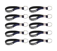 Xyntor Ensemble de Porte-clés en Silicone 10Pcs |Lanière de Poignet Extensible pour clés/Badges d'identification/Salle de Sport |Porte-clés Bracelet Fort |Utilisation Quotidienne au