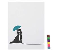 Xyntor Fingerprint Guest Book for Wedding | DIY Signature Painting with 6 Color Ink Pads | Unique Wall Art for Birthday Party/Anniversary/Special Arrival Celebration | 30x40cm Canvas
