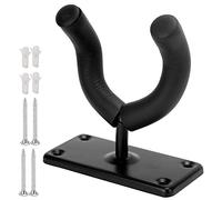 Xyntor Guitar Wall Mount Holder | Metal Hook with Sponge Tube Covers Guitar Neck | Instrument Hanger for Electric/Acoustic/Bass Guitars | 4 Screws & Caps Included (GG-925)