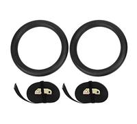 Xyntor Gymnastic Hanging Rings | Polyester Webbing & ABS Rings for Strength Training/Indoor Exercise/Calisthenics | Adjustable Straps, 235mm Diameter