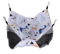 Xyntor Hamac et lit pour Petit Animal Domestique 2 en 1 |Toile imprimée Dinosaure avec Velours Doux |Lit superposé Suspendu pour Hamsters/Souris/cochons d'Inde |Facile à Installer et à (L Dinosaur)