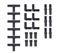 Xyntor Kit d'adaptation d'irrigation Goutte à Goutte 24pcs | Connecteurs barbelés de 1/2 Pouce pour Le Jardin en Serre/parterres de Fleurs/terrasses | ABS Plastic Fake - Raccords