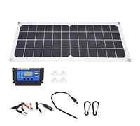 Xyntor Kit de Recharge de Panneau Solaire 10W | Contrôleur 60A et Doubles Ports USB pour Chargement RV/Bateau/Voiture | Panneau Solaire monocristallin à Usage extérieur