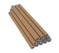Xyntor Kraft Paper Mailing Tubes 12 Pcs | Round Poster Storage Tubes with Secure - On Caps | Reusable Shipping Tubes for Artwork / Blueprints / Documents | Protected Document Protection (3.4*51cm)