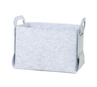 Xyntor Large Felt Storage Basket with Handles | Foldable Laundry Bin for Closet / Toys / Books | 14.2"x9.8"x9.1" Foldable Storage Box | 40L Capacity, Sturdy Felt (Grey)