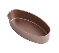 Xyntor Oval Cake Pan | Non - Stick Carbon Steel Baking Tool for Cheesecakes/Cakes/DIY Desserts | Gold Baking Pan, Easy Release & Maintain