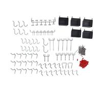 Xyntor Pegboard Hook Assortment 114 Pcs | Stainless Steel Tool Storage Organizer for Garage/Workshop/Tool Room | Secure Hooks for 1/8 & 1/4 Inch Pegboards