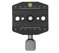 Xyntor Plaque de dégagement Rapide Universelle |Adaptateur de tête de trépied en Alliage d'aluminium avec Trous de vis 1/4" et 3/8" |Niveau à Bulle intégré pour Appareil Photo/Reflex